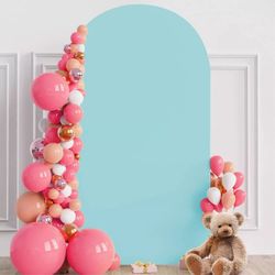 OldPAPA 6.6FT Wedding Arch Cover Spandex Fitted Arch Backdrop Cover Round Top 2-