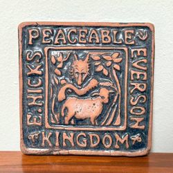 Rare Mercer Moravian Arts And Crafts Pottery Tile Peaceable Kingdom