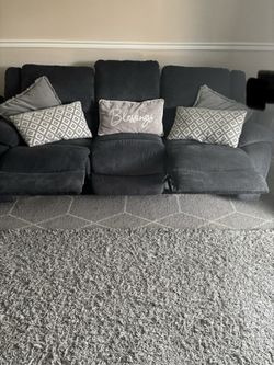 Recliner sofa and love seat with 7 cushions