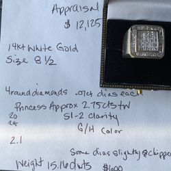 Men’s diamond and white gold ring