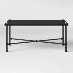 NEW Midway Metal Patio Coffee Table-Black Outdoor Patio Decor Table