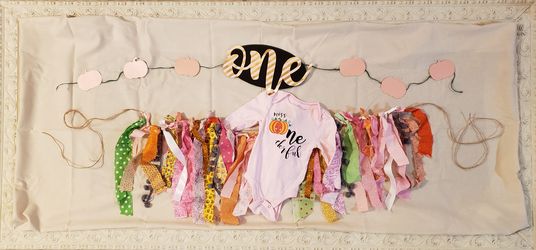 First birthday bundle / high chair decor/ custom onsie