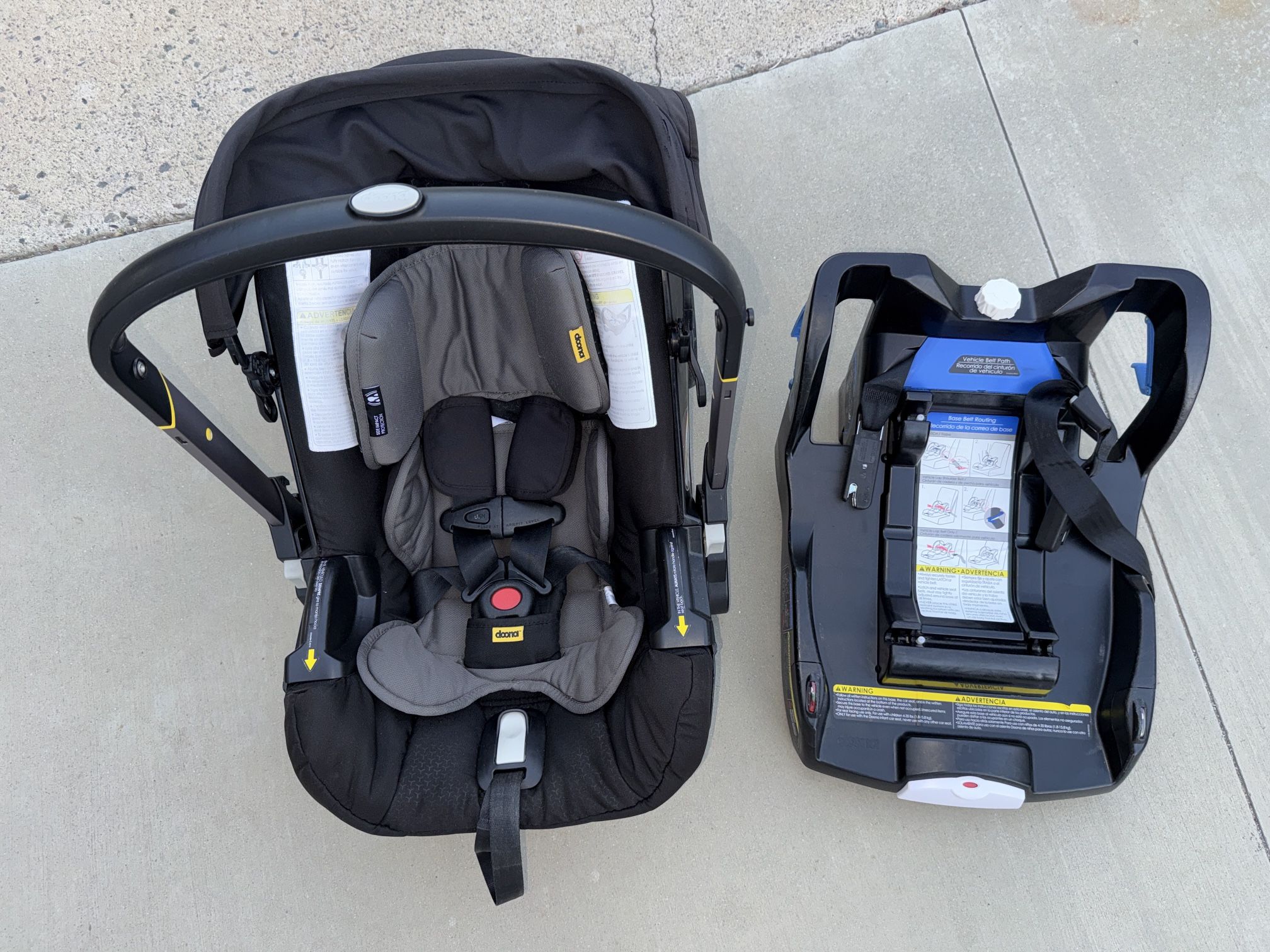 Doona Car Stroller With Infant Inserts + Car Base