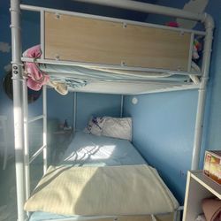 White bunk bed