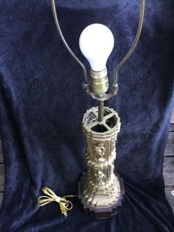 Vintage Asian lamp brass