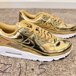 Nike Air Max 90 Metallic Gold Shoes Mens Size 11.5