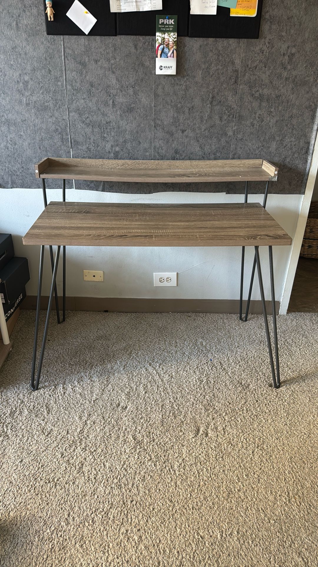 Rustic Industrial Computer Desk with Shelf