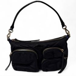 MZ Wallace Black Nylon Shoulder Bag | Multiple Zip Pockets | Like New