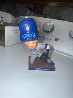 Dodgers Justin Turner signed bobblehead signed in blue