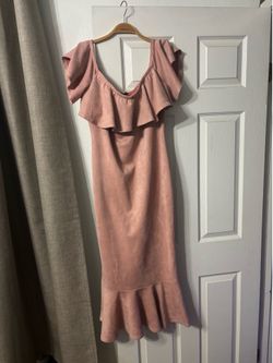 Suede rose dress