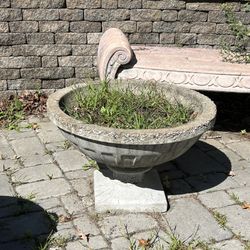 Concrete flower pot pedestal base