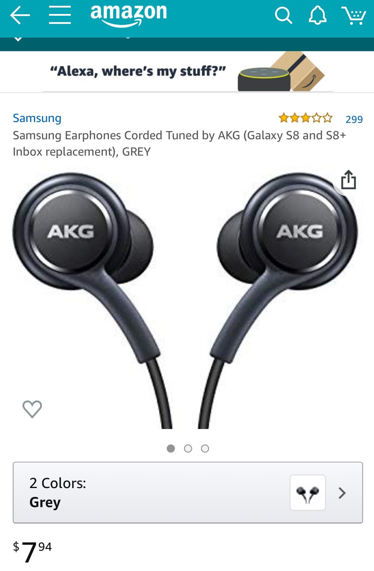 New Original Samsung AKG Headphones 3 for $10