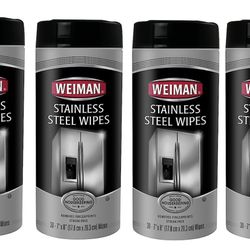 Weiman 92Ct Stainless Steel Wipes, 7 X 8, 30/Canister, 5 Canister’s