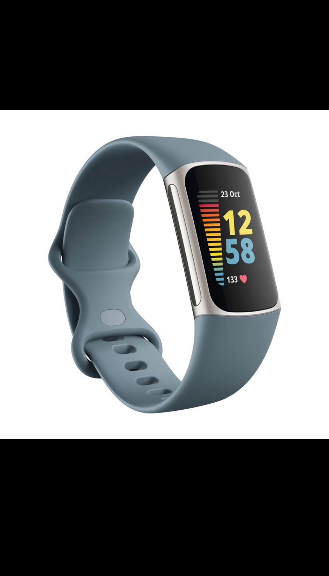 Fitbit charge 5 blue with box charger fitness tracker band watch Smartwatch 