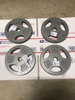 CAP 10LB Weight Plates 1 Inch holes - Set of 4