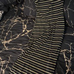 Maxi Dress Striped Black And Yellow Stretch Dress 