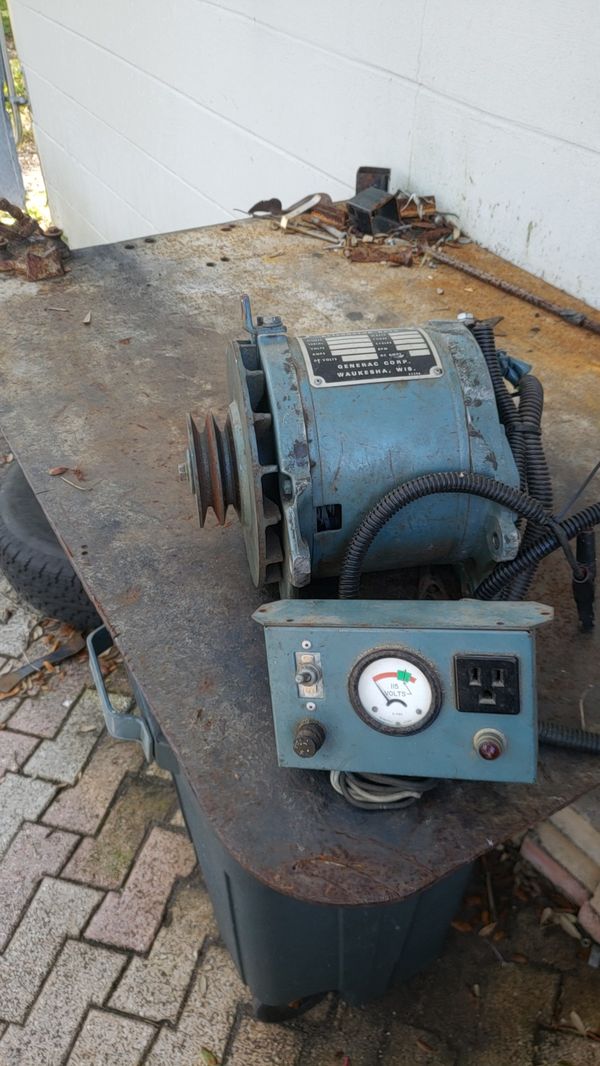 On bord generator 110 volt belt drive for truck or boat or stand alone