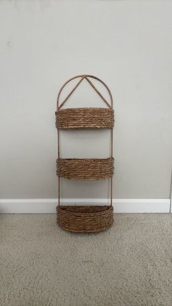 3-Tier Woven Seagrass Wall Basket