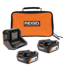 18V Lithium-Ion (2) 4.0 Ah Battery Starter Kit with Charger and Bag