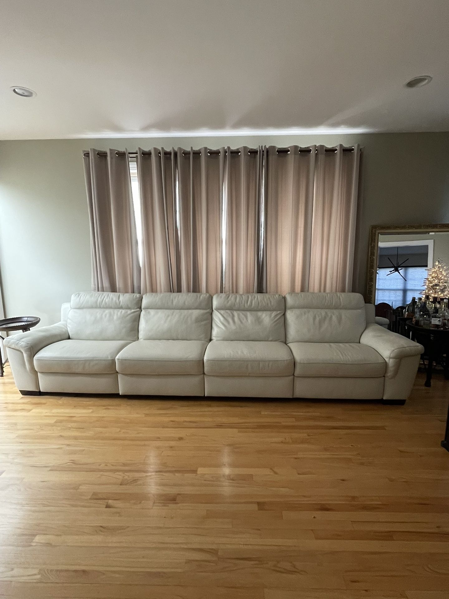 Italian Leather Macys Modular Sofa With Electric Recline 