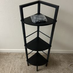 Tajsoon Small Corner Shelf Stand 3 Tier 39.6" Industrial Corner Ladder Shelves