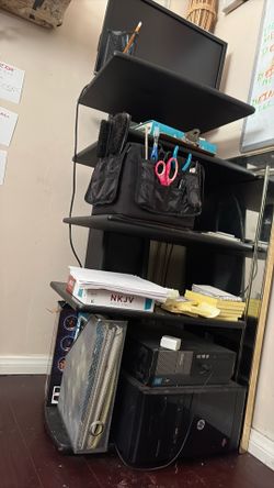 Black 5 Tier Computer Desk 