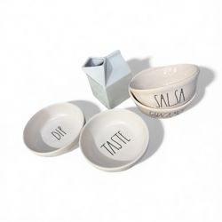 Rae Dunn Mix Lot Salsa Guacamole Plates Bowls Farmhouse Bulk