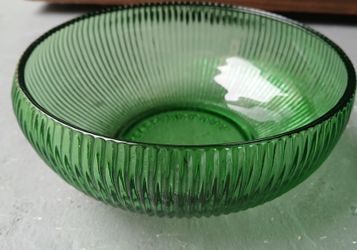1960's E.O. Brody Co. Green Glass Candy Dish / Bowl
