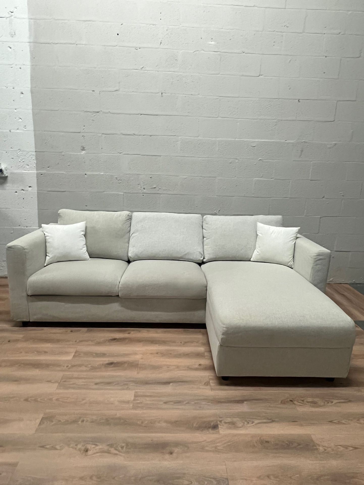 Beige Cozy Sectional With Storage