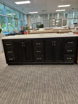 84” Bathroom Vanity In Black 