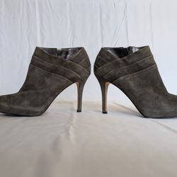 Via Spiga Gray Heel Booties