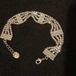 7” SilverTone Crystal Bracelet