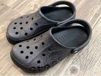 Women’s Black Sparkle Crocs Size  10