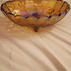 Vtg Indiana carnival glass footed oval fruit bowl firm price $40 pick up only  865 Ellsworth avenue right off of East Livingston avenue Columbus Ohio 