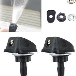 Pack-2 Car Front Windshield Washer, Automotive Wiper Nozzles, 0.31" Sprayer Head Replacement Parts, Single Hole Adjustable Fan-shaped Kit, Universal f