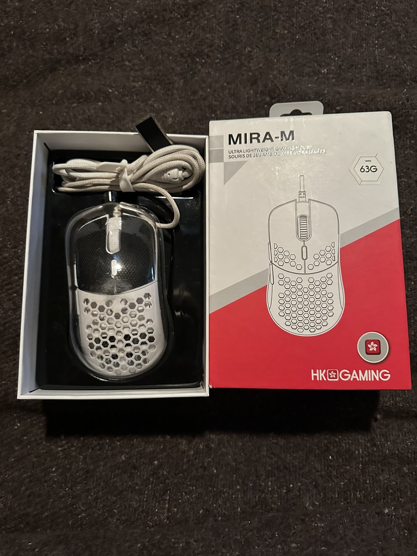 HK GAMING Mira M Ultra Lightweight RGB Gaming Mouse | Honeycomb Shell | 63 Grams | max 12000 cpi | USB Wired | 6 programmable Buttons | On-Board Memor