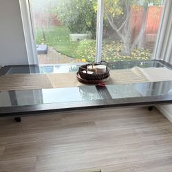 Living Spaces Glass Top Dining Table