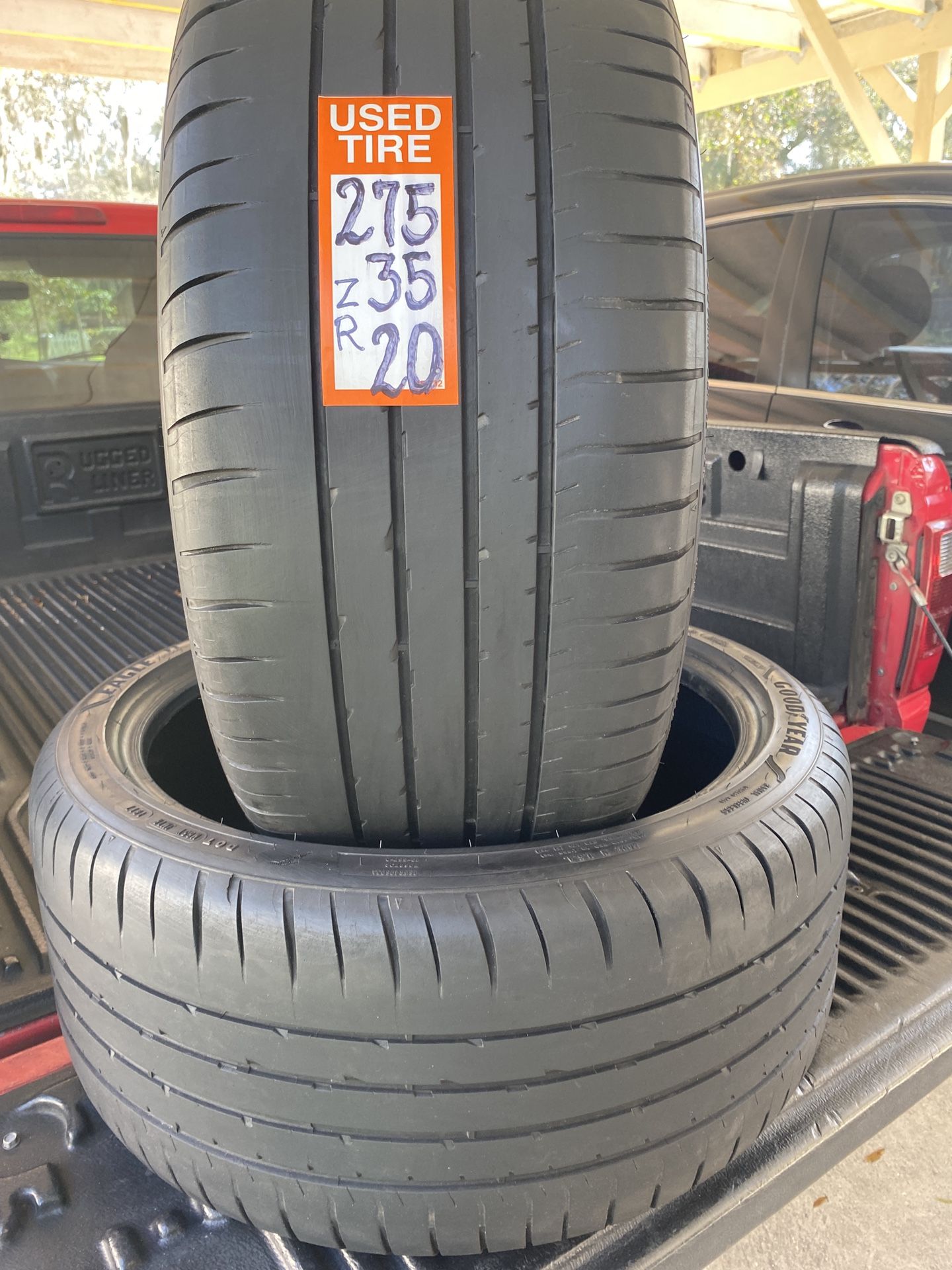 275-35-ZR20 2tires Goodyear F1 Asimetric Run Flat 70% Life Not Repairs Fresh
