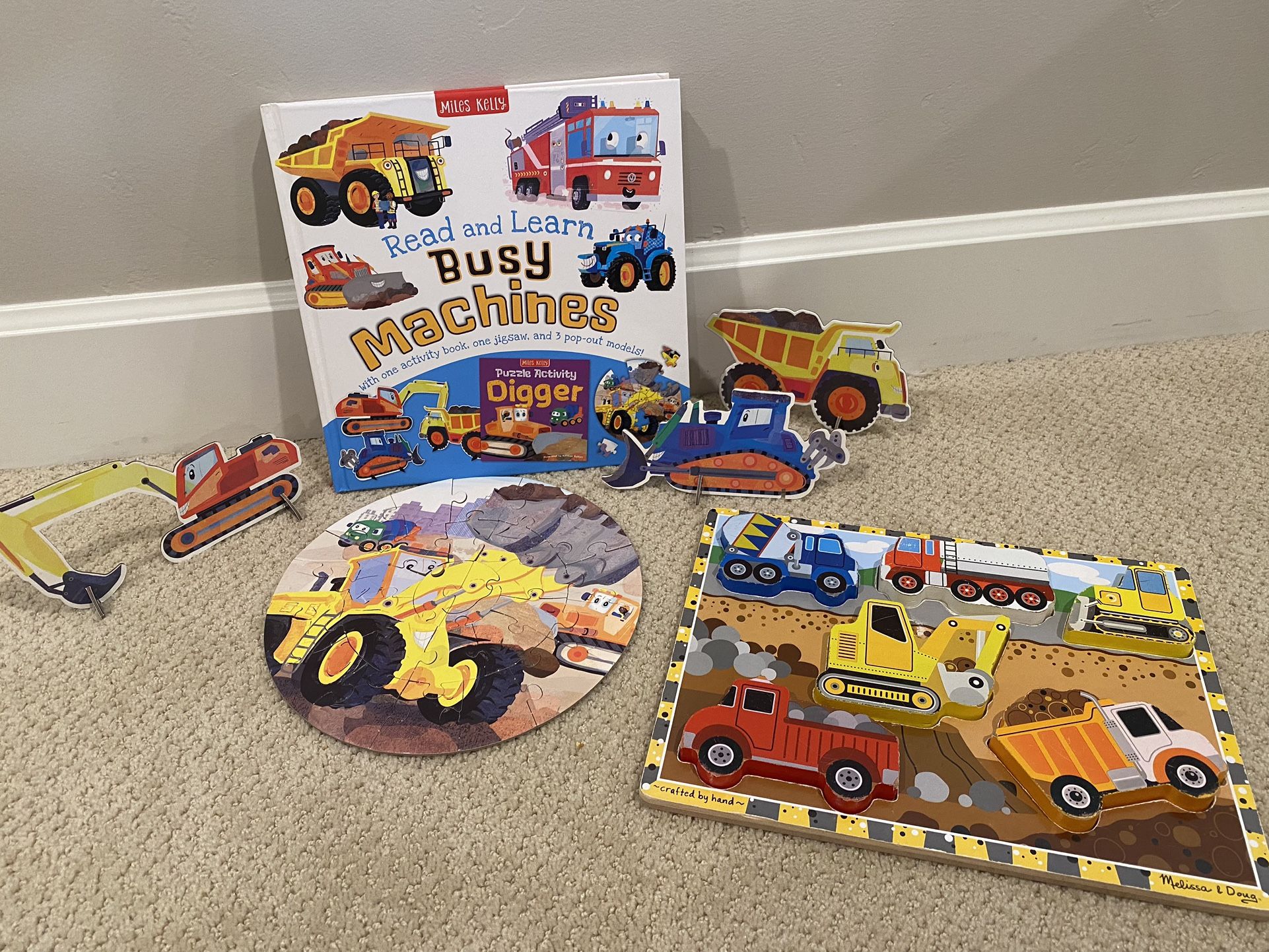 Busy Machines Book And Construction Chunky Puzzle