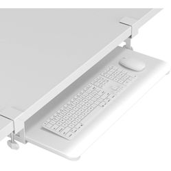 Keyboard Tray Under Desk, Pull Out Keyboard & Mouse Tray with C-clamp