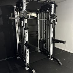 PRO SERIES Ultimate 3-1 Half Rack Functional Trainer w/Smith Machine Bar | 400lb Stack | Gym Equipment | Fitness | Commercial | Squat Rack  