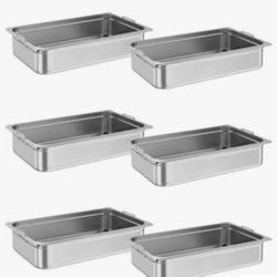 6-Pack Hotel Pan 4'' Deep Commercial Steam Table Pan