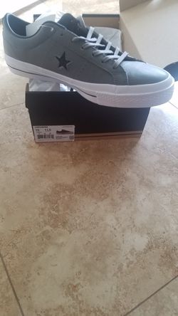 Brand new Converse gray leather shoes