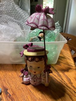 Girl with umbrella vase