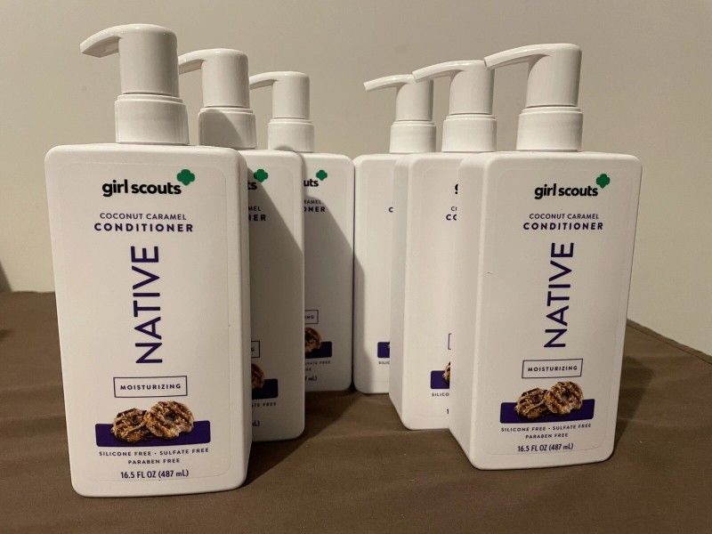 Native Girl Scouts Coconut Caramel Moisturizing Shampoo w Pump 16.5 oz Lot of 6