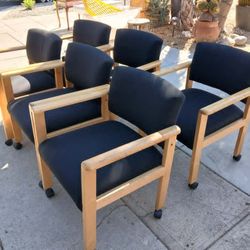 Matching Wood Cushion Chairs (2 left)