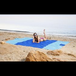 Beach Blanket Waterproof Sandproof 9x7 ft Sand Free May For Travel And Camping