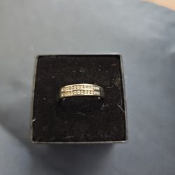 24 Diamonds Silver Rodium Gold Ring For Women