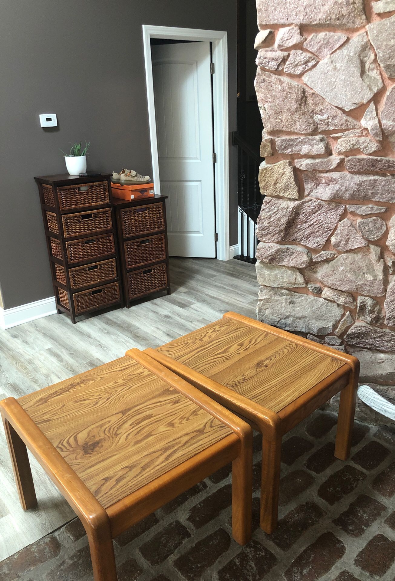 Set of three end table and matching coffee table