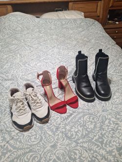 3 pair Size 8 shoes  for 5 dollars in great condition